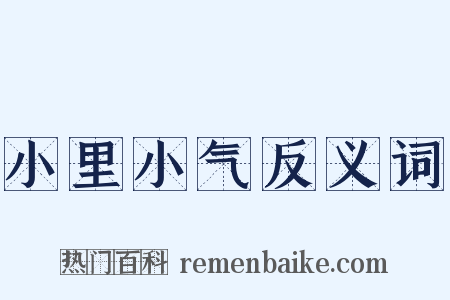 小里小气反义词是什么意思的图片